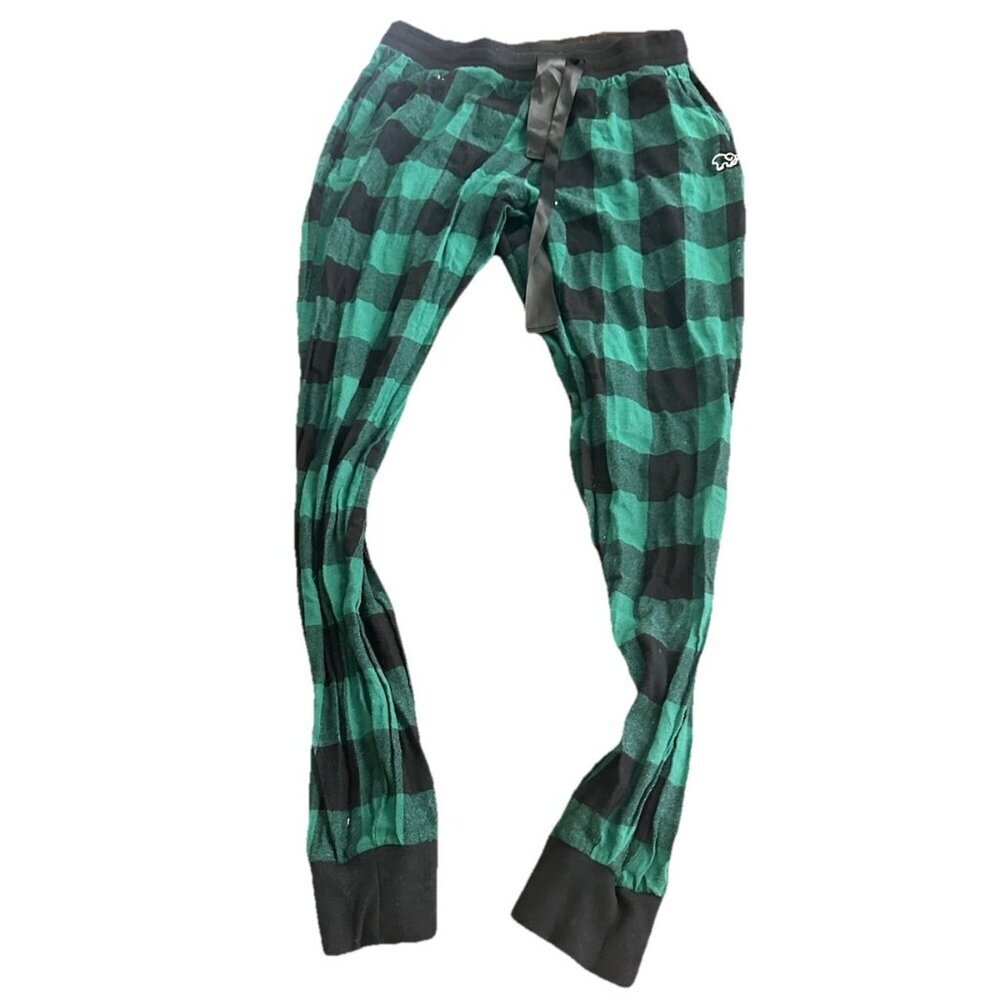 Ivory Ella Buffalo Plaid Pajama Bottoms Lounge Sleep Pants Green & Black Medium